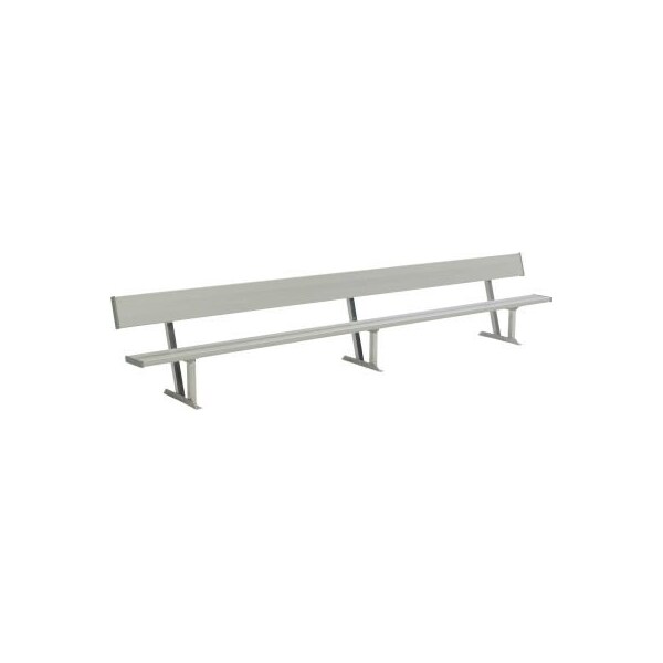 Gt Grandstands By Ultraplay 7'6" Aluminum Team Bench with Back, Surface Mount BE-DG00706 - main
